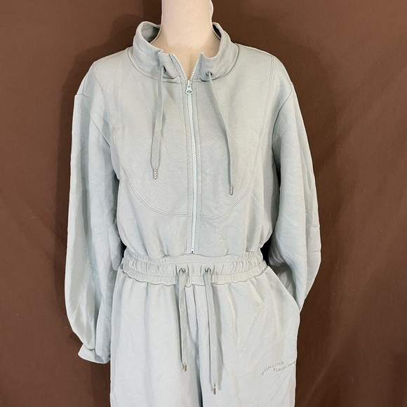 For Love And Lemons Sweatsuit XL Josie Jumpsuit One Piece Blue Long Sleeve - Picture 2 of 7